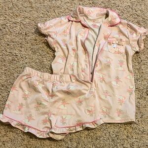 Betsey Johnson Girls Pink Ballerina Short Pajama Set